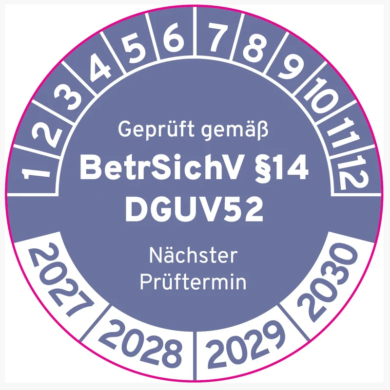 Betriebssicherheit DGUV52 30mm Ø