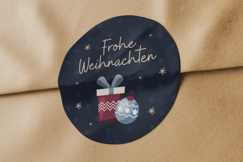 Aufkleber "Frohe Weihnachten" mit Wechselmotiv 300 Stück