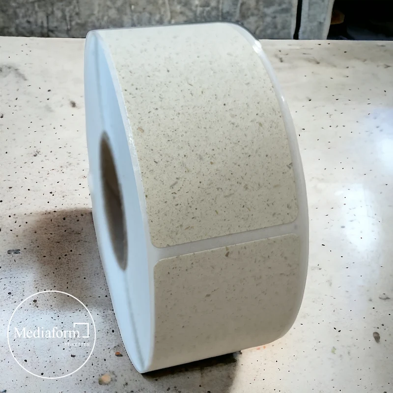 Etikett auf Rolle 38x175mm Graspapier permanent klebend