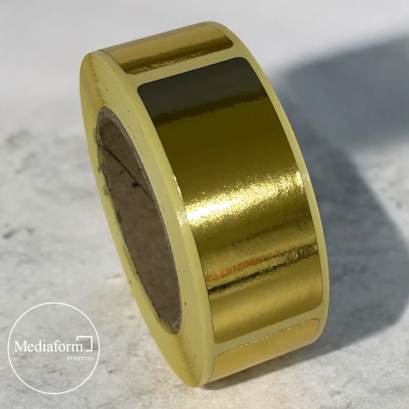 Etiketten auf Rolle 20x50mm gold glänzend